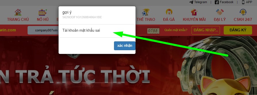 Không nên điền sai thông tin đăng nhập quá nhiều để tránh bị khóa tài khoản 007win